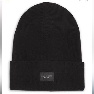 RAG & BONE ADDISON RIB KNIT BEANIE BLACK UNISEX